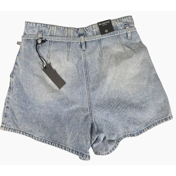 NWT Blank NYC High Rise Blue Denim‎ Short With Belt Women's Size 28 100% Cotton - Picture 4 of 13
